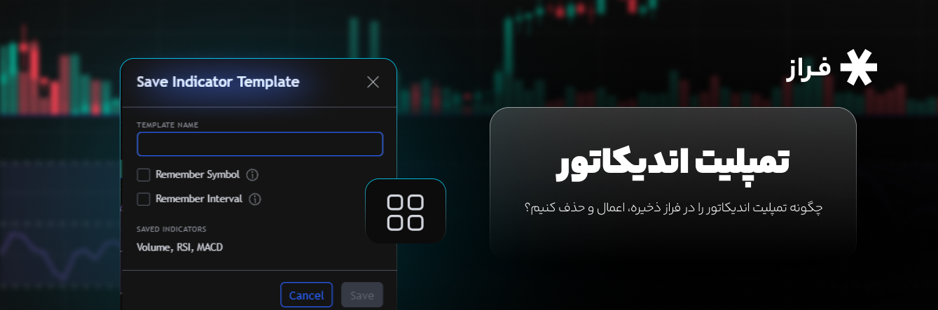چگونه تمپلیت اندیکاتور را در فراز ذخیره، اعمال و حذف کنیم؟