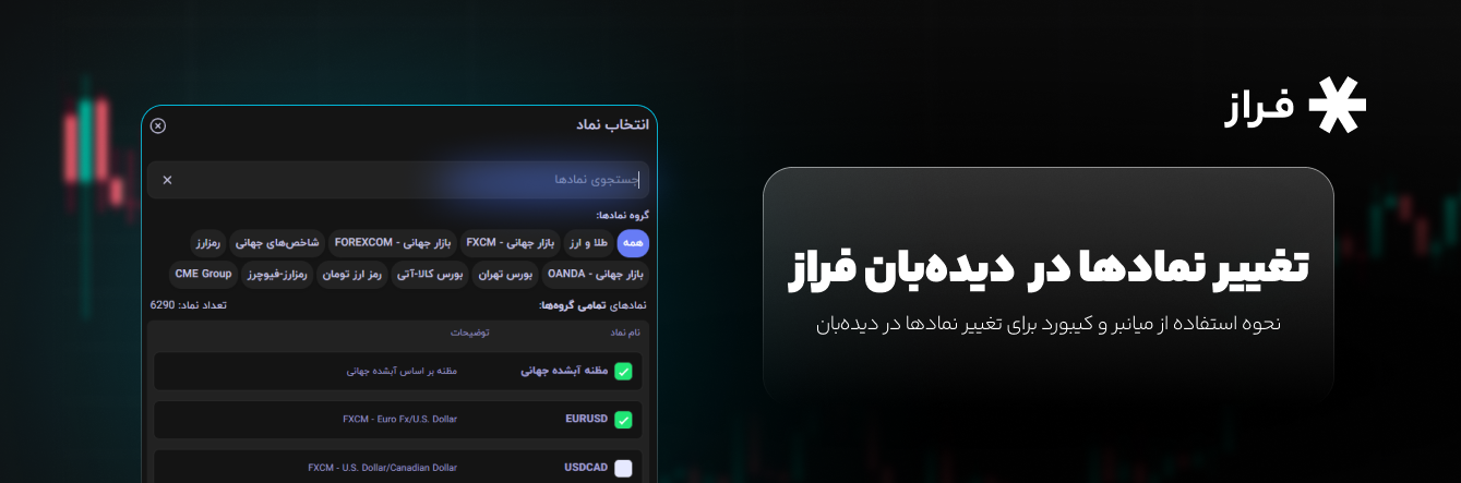 تغییر نمادها در دیده‌بان فراز