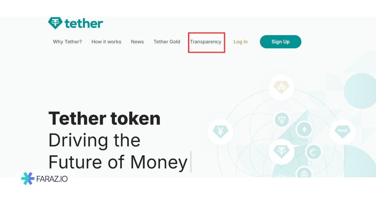 بررسی Contract Address از سایت رسمی Tether