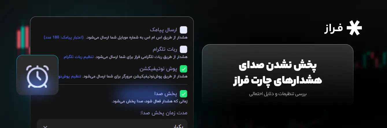 پخش نشدن صدای هشدارهای چارت فراز
