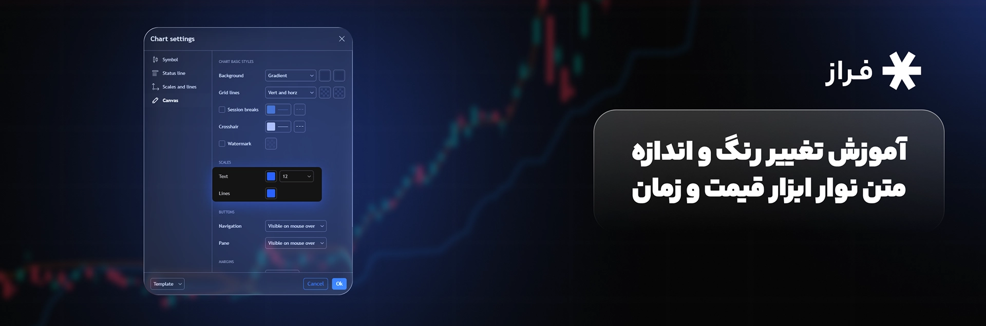 آموزش تغییر رنگ و اندازه متن نوار ابزار قیمت و زمان