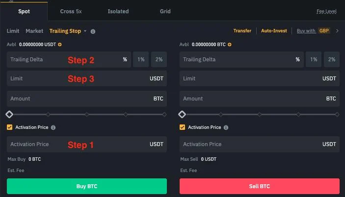 ثبت سفارش Trailing Stop Sell