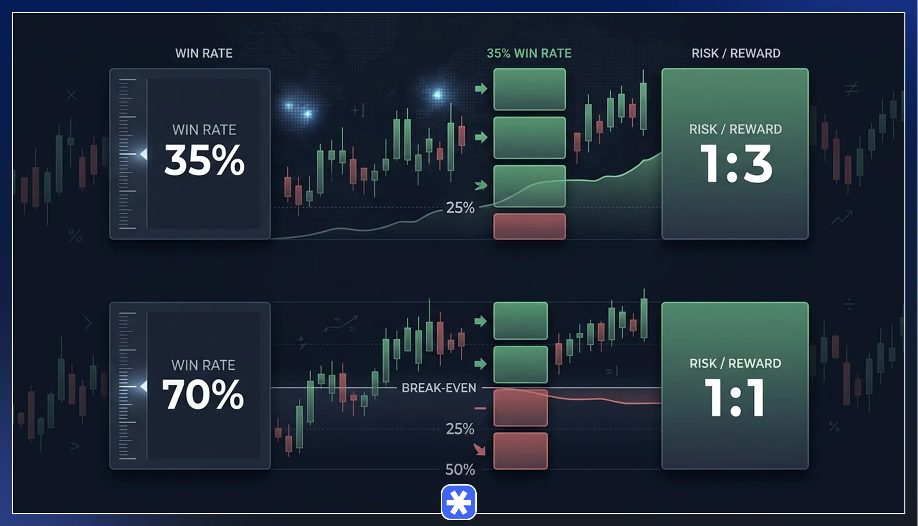 رابطه مستقیم نسبت ریسک به ریوارد و نرخ برد (Win Rate)