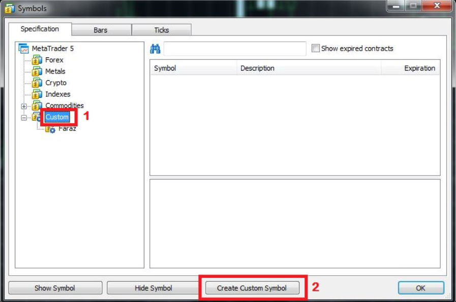 گزینه Create Custom Symbol را انتخاب کنید