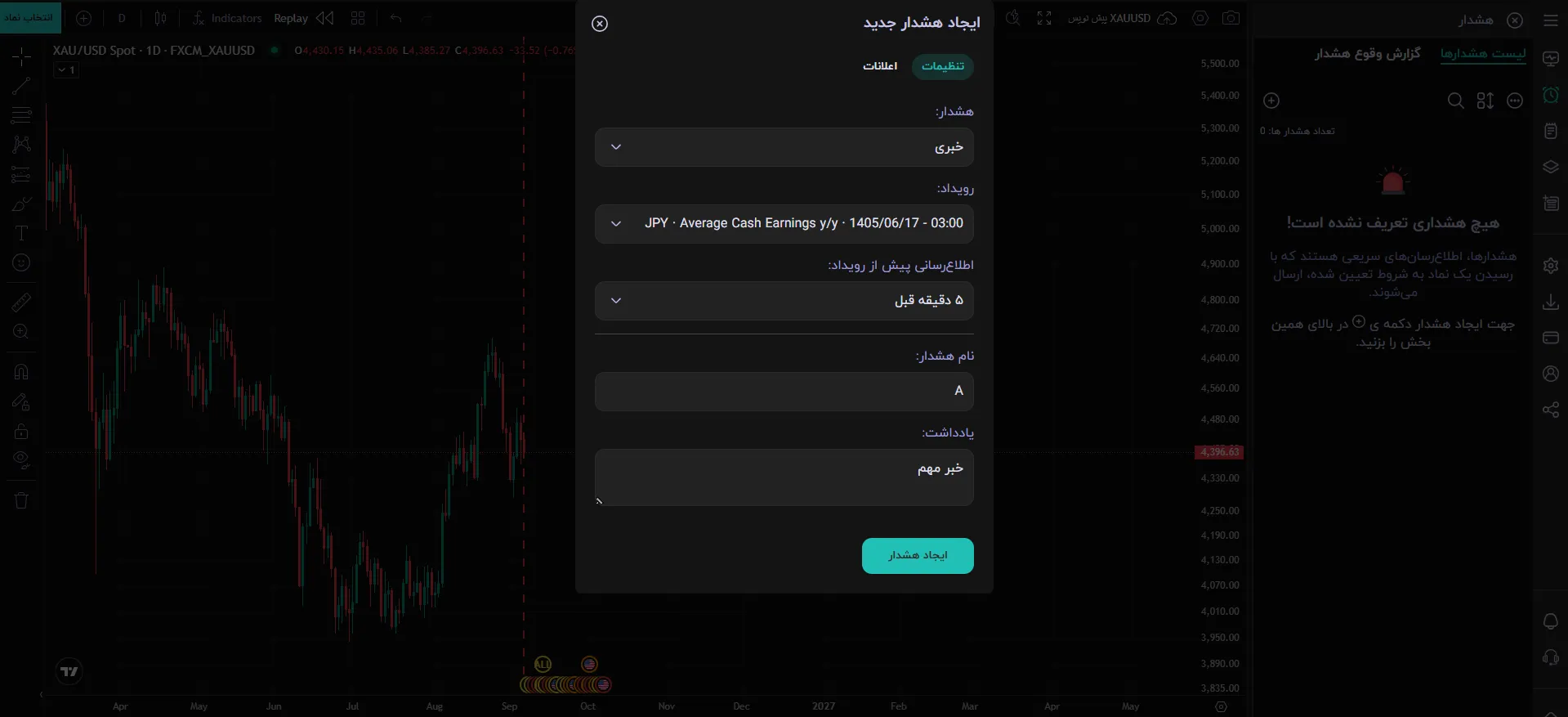 نام هشدار