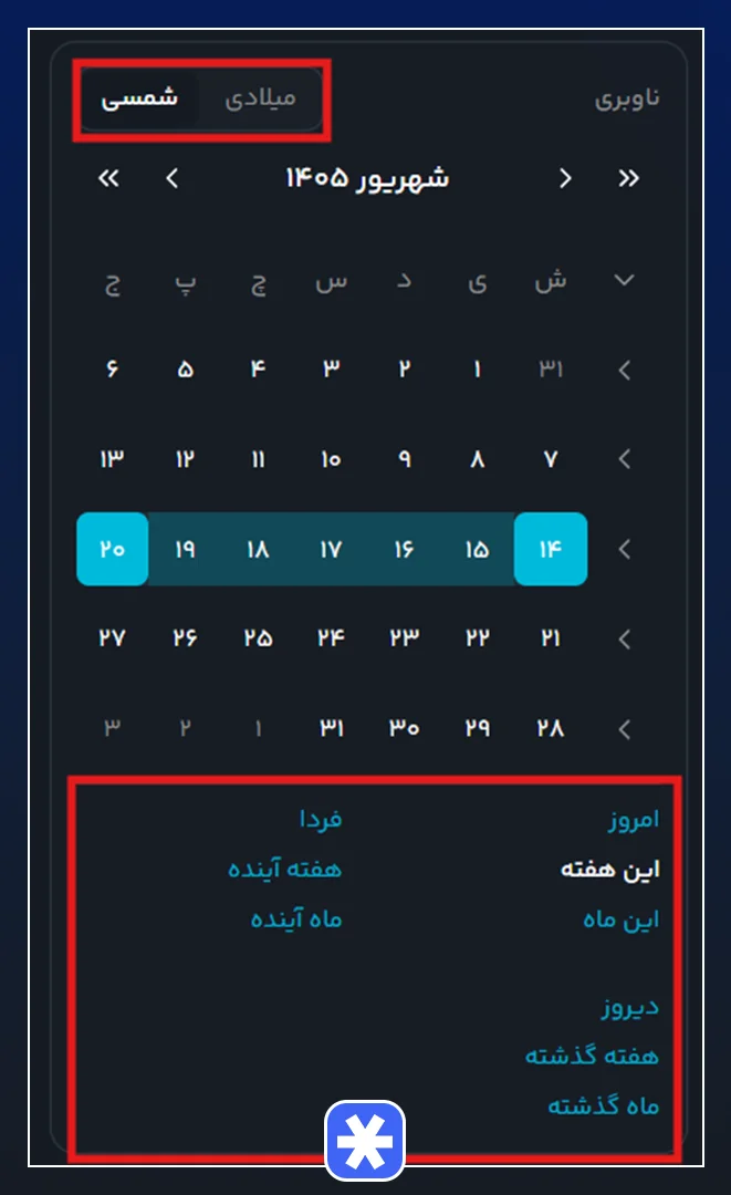 زمان‌بندی دقیق رویدادها بر اساس افق زمانی دلخواه