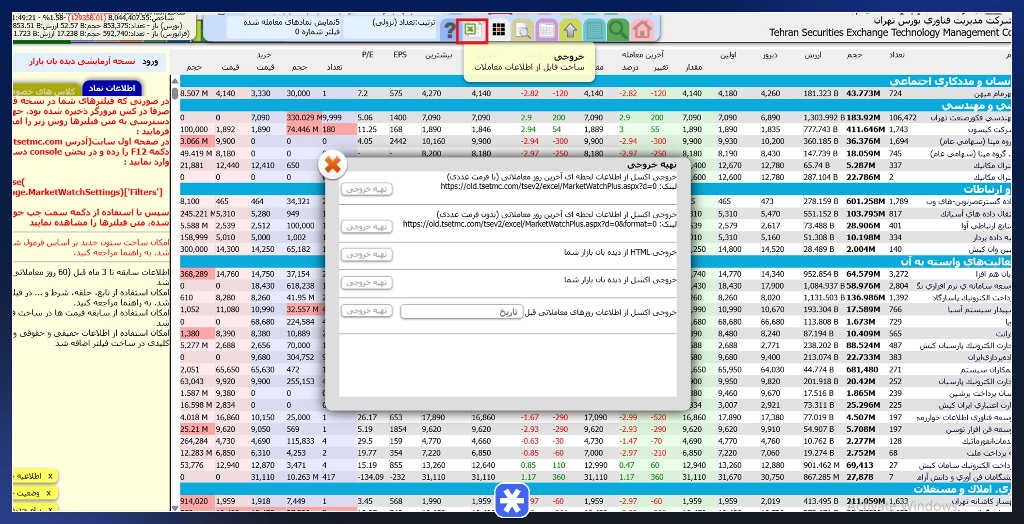 آموزش سایت tsetmc.com 