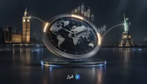 کیل زون فارکس و ساعات پرنوسان کیل زون لندن، نیویورک و آسیا روی ساعت جهانی معاملات